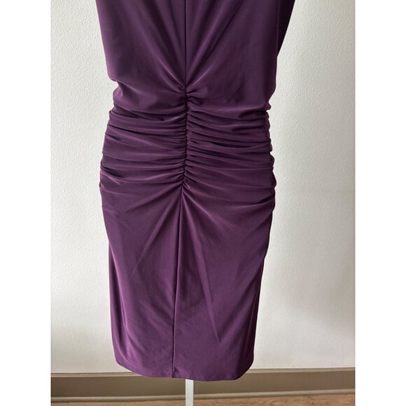 Lauren Ralph Lauren Dress 12 Ruched Draped Sheath V-Neck Cocktail Quiet Luxury - Picture 10 of 16